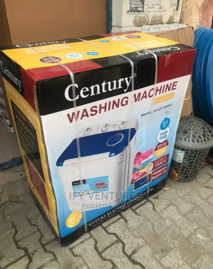 9.5 Kg Century Twin Tub Washing Machine. White Colour.
