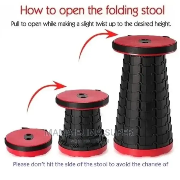 Portable Adjustable Height Folding Telescopic Stool