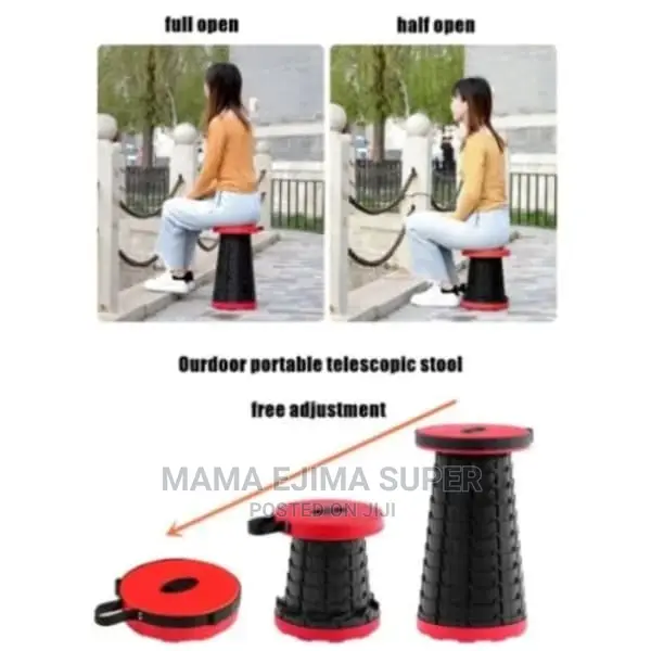 Portable Adjustable Height Folding Telescopic Stool