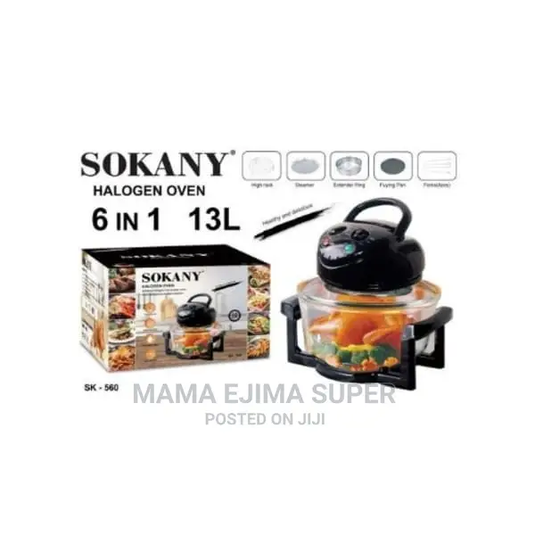 Sokany 6 in 1 Halogen Oven- 13L -SK-560