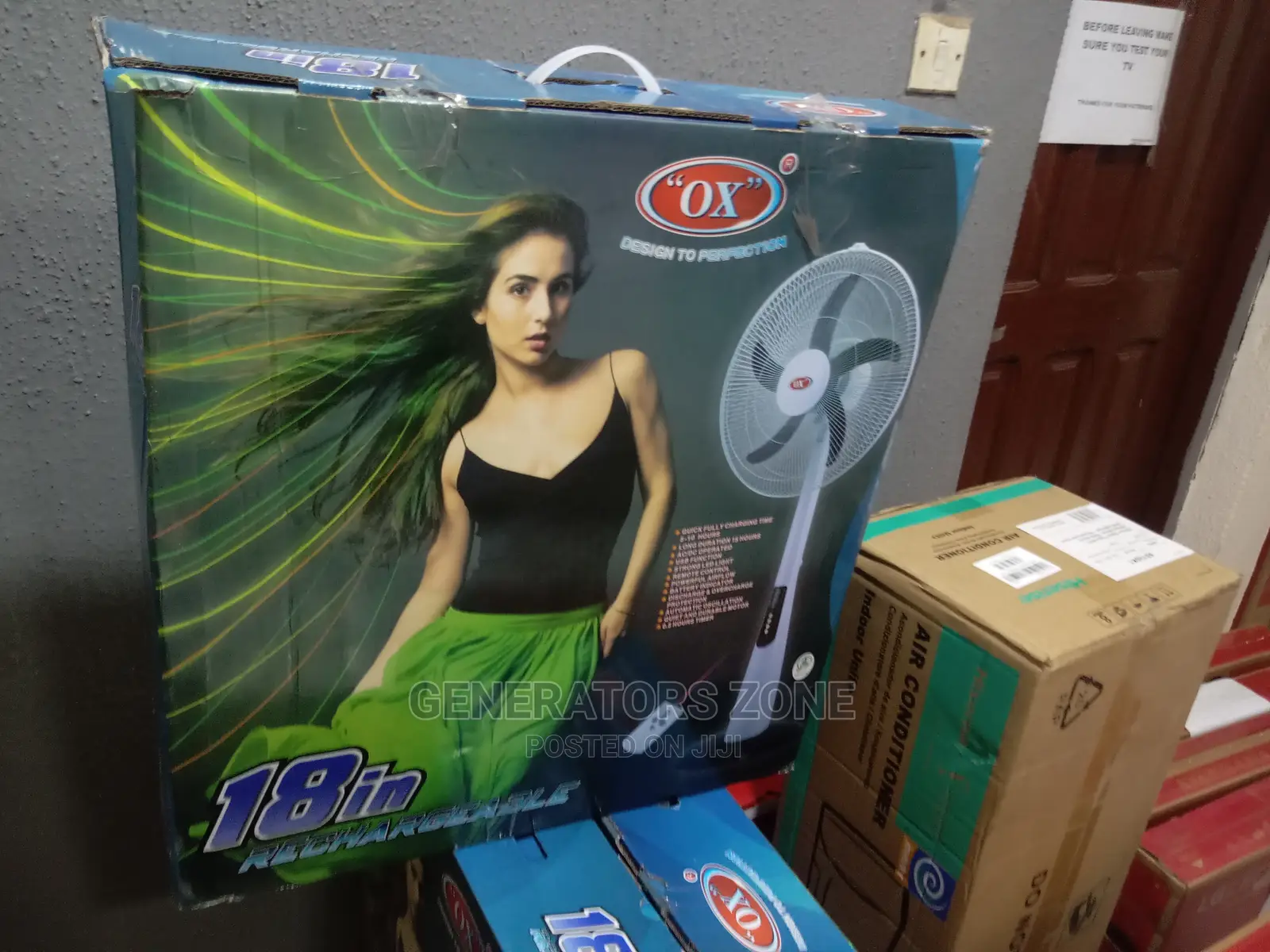Rechargeable 18'' OX Standing Fan+Remote