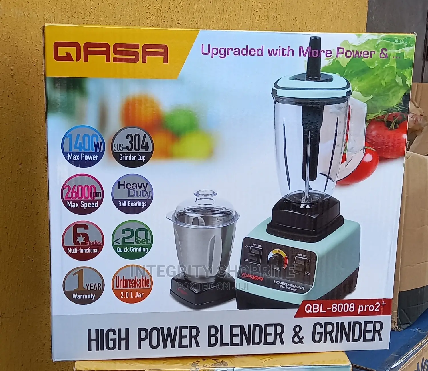 Qasa Quality 1500w Multifunctional Food Blender and Grinder