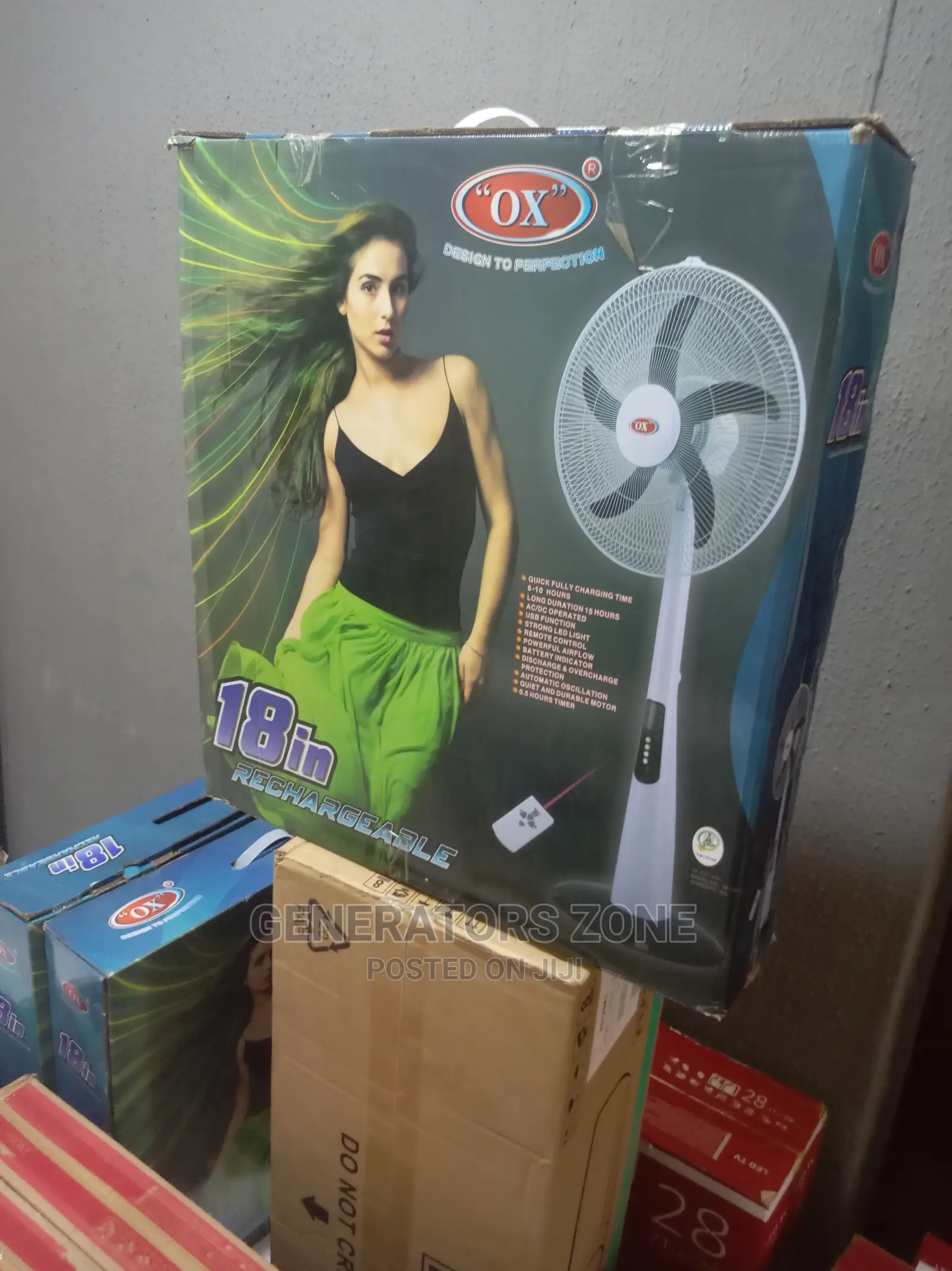 Fast Charging 18'' OX Standing (Rechargeable) Fan