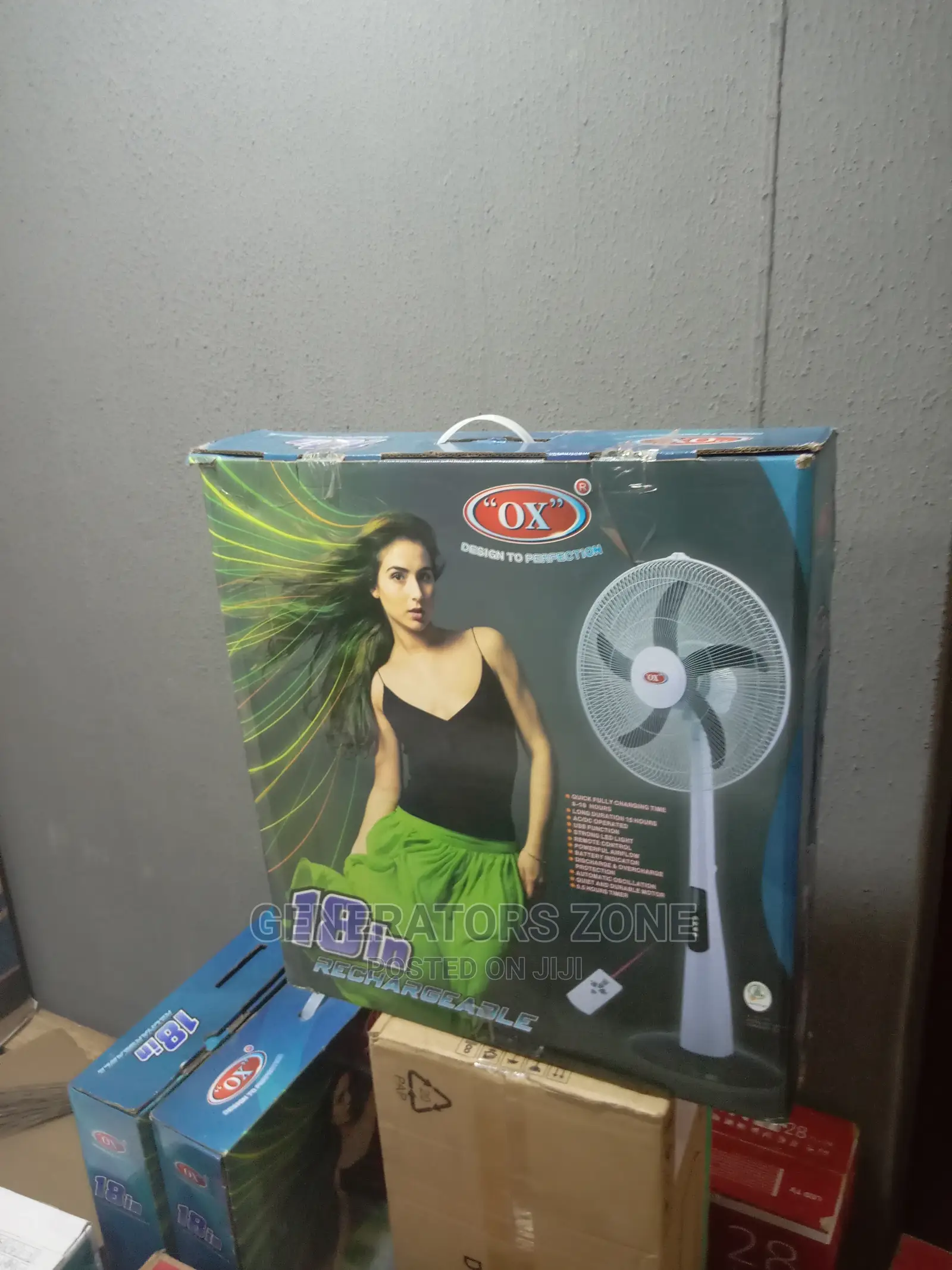 Affordable 18'' OX Fast Charging Standing Fan(Rechargeable)