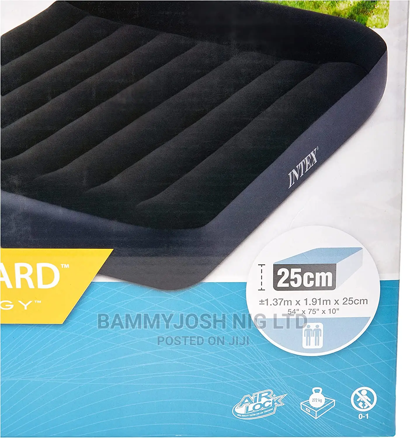Intex Dura Beam Airbed With Pillow Raised for Two