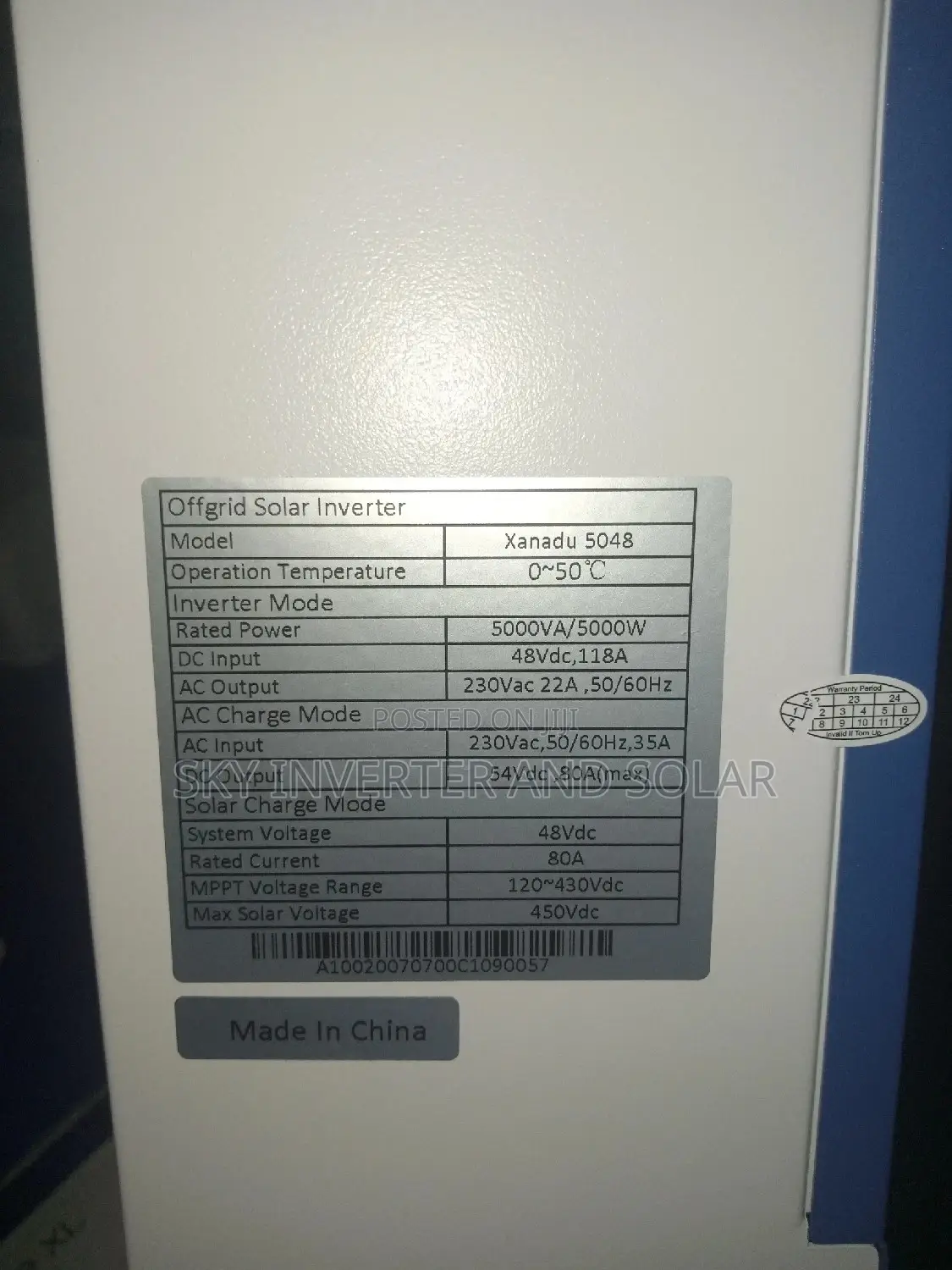 5kva/48v/80a Hybrid Inverter ( With Inbuilt MPPT Charger)