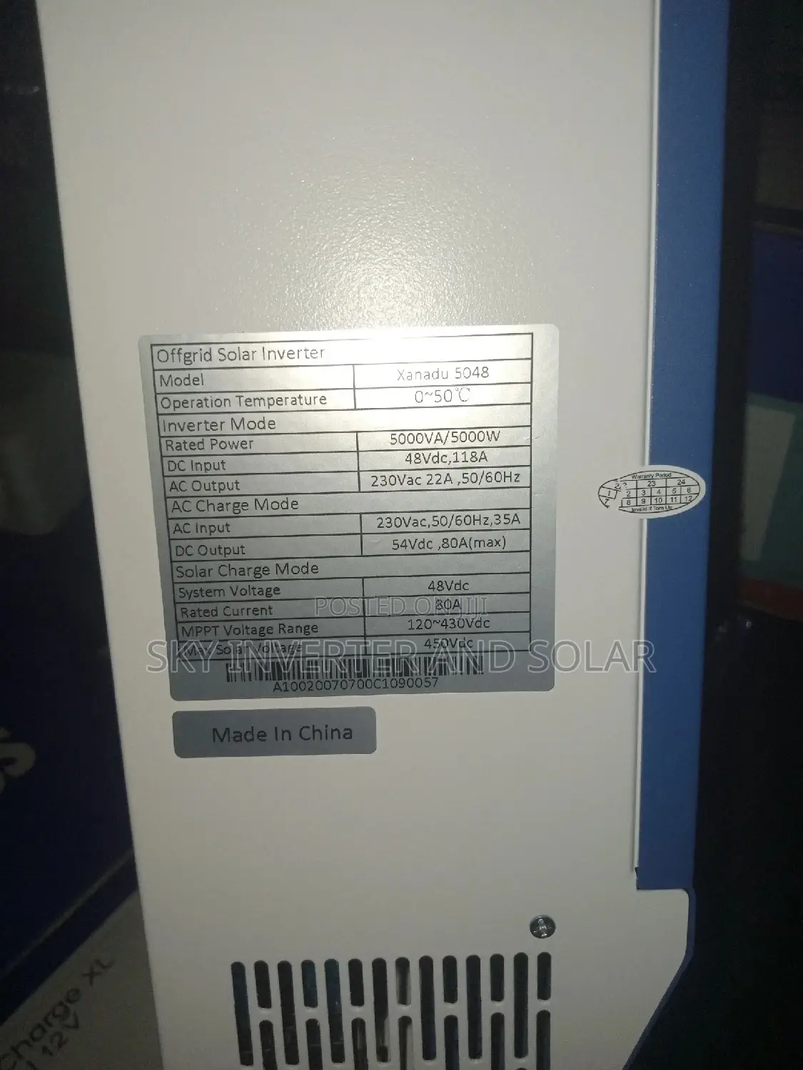 5kva/48v/80a Hybrid Inverter ( With Inbuilt MPPT Charger)