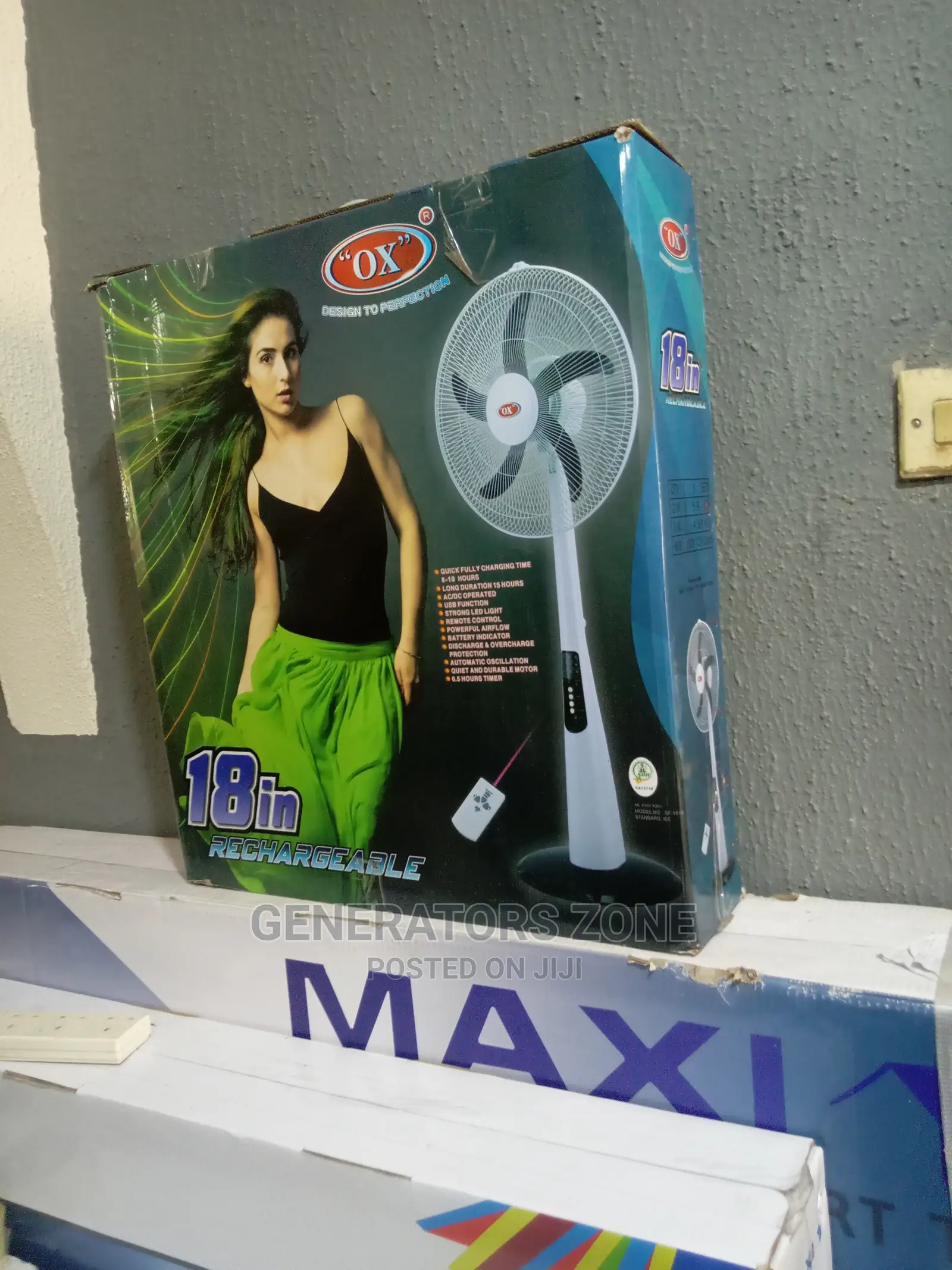Affordable Standing 18'' OX Stranding Fan With Remote-15hour