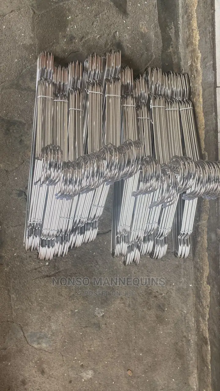 Imported Packs of Plain Stainless Hangers.