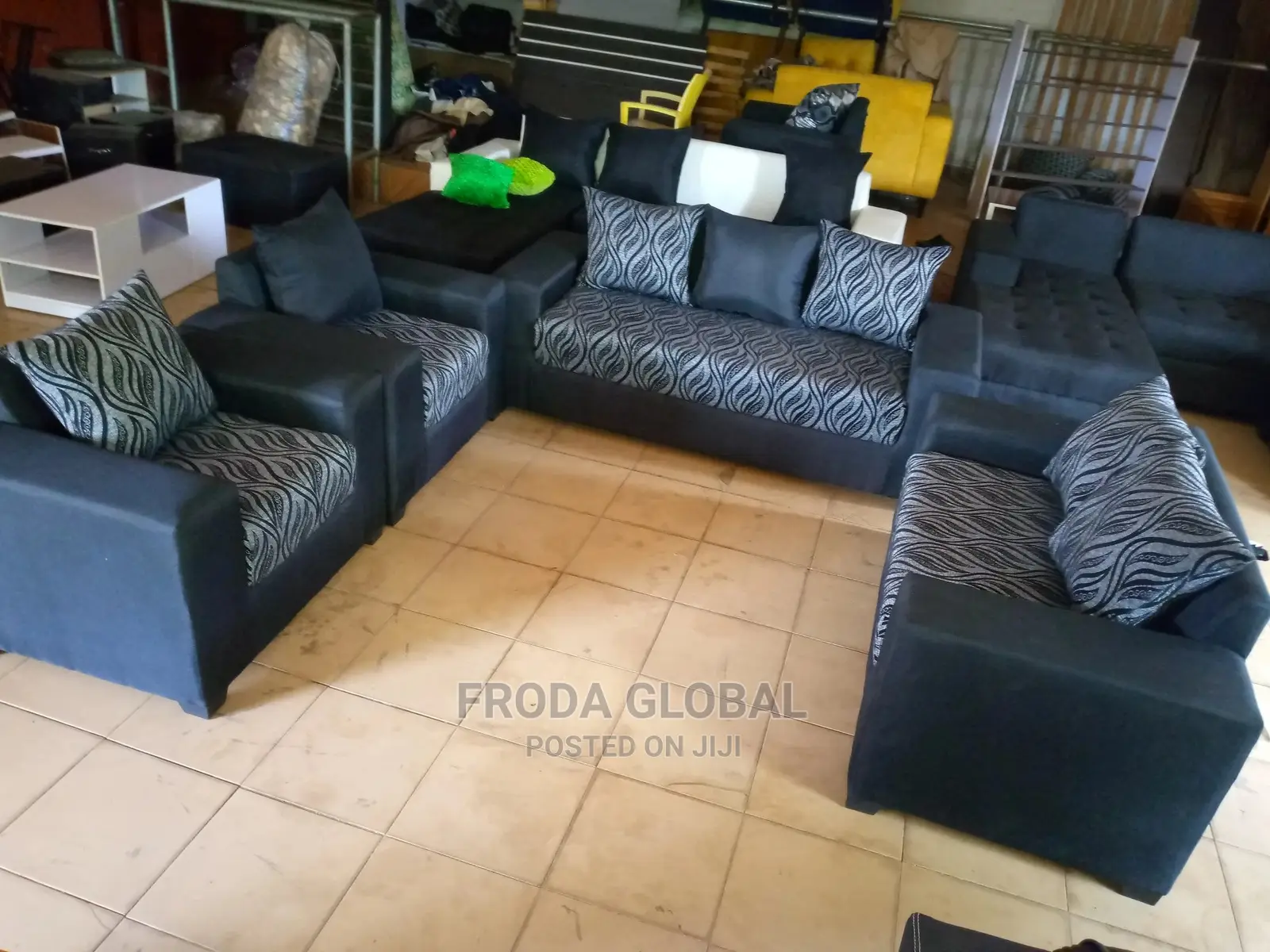Set of 7 Seaters Sofa Chairs. Quality Fabric Couch. Lem02
