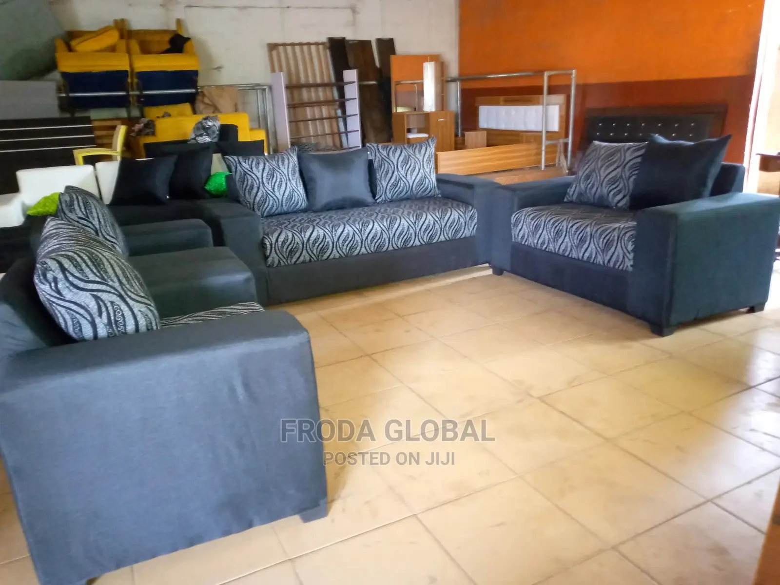 Set of 7 Seaters Sofa Chairs. Quality Fabric Couch Set