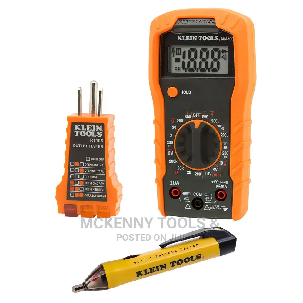 Test Kit With Multimeter, Non-Contact Volt Tester, Outlet