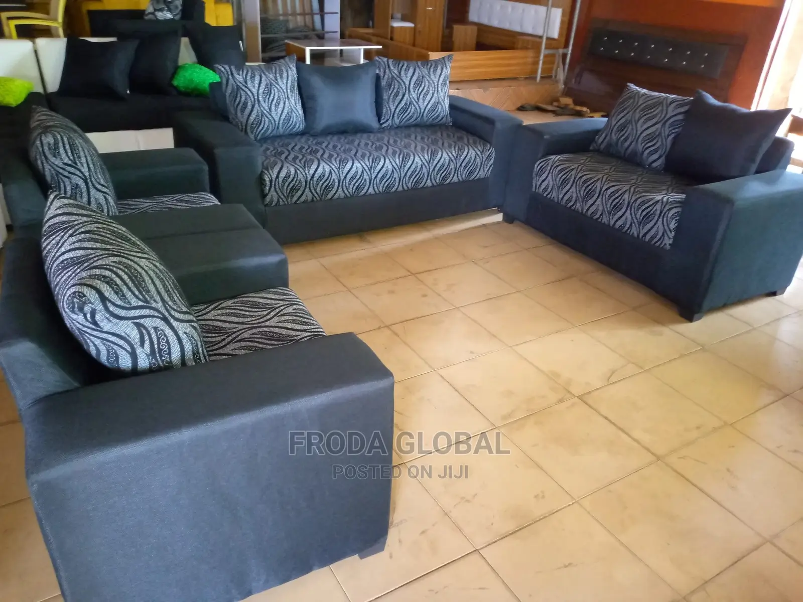 Set of 7 Seaters Sofa Chairs. Quality Fabric Couch. Aga8