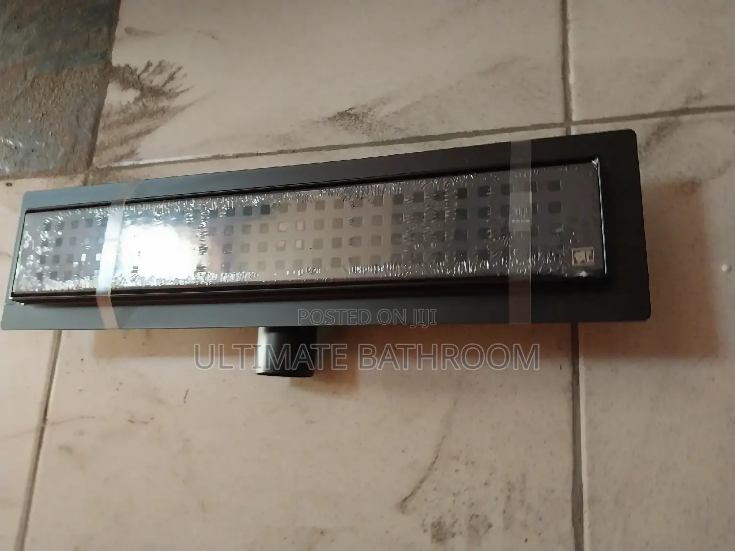 40cm Matt Black Side Outlet Bathroom Floor Drain