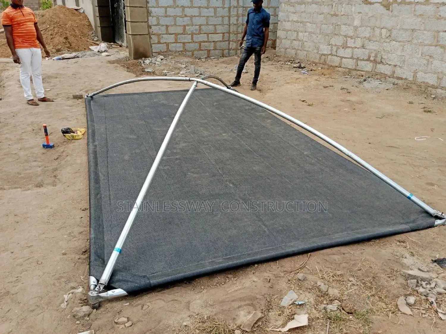 Single Black Net Carport Cover
