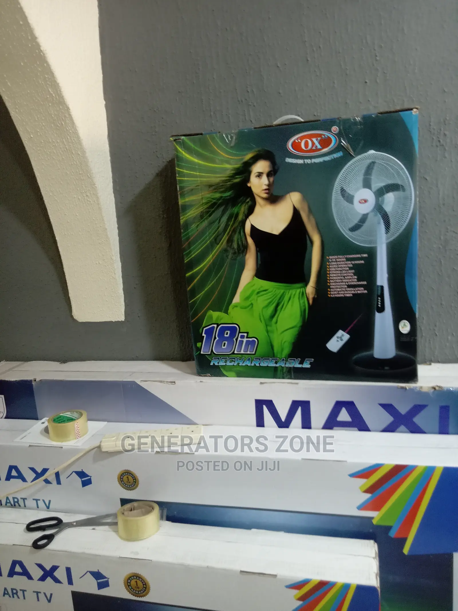 Brand New OX (18'') Rechargeable Standing Fan