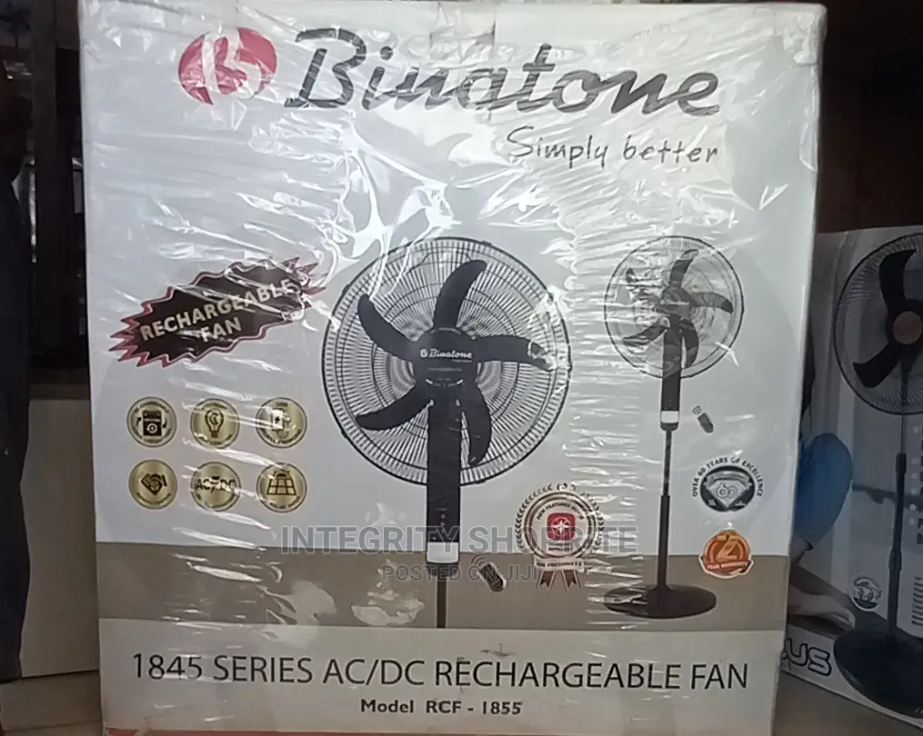 Binatone 18" Rechargeable Standing Fan Remote RCF1855- Black