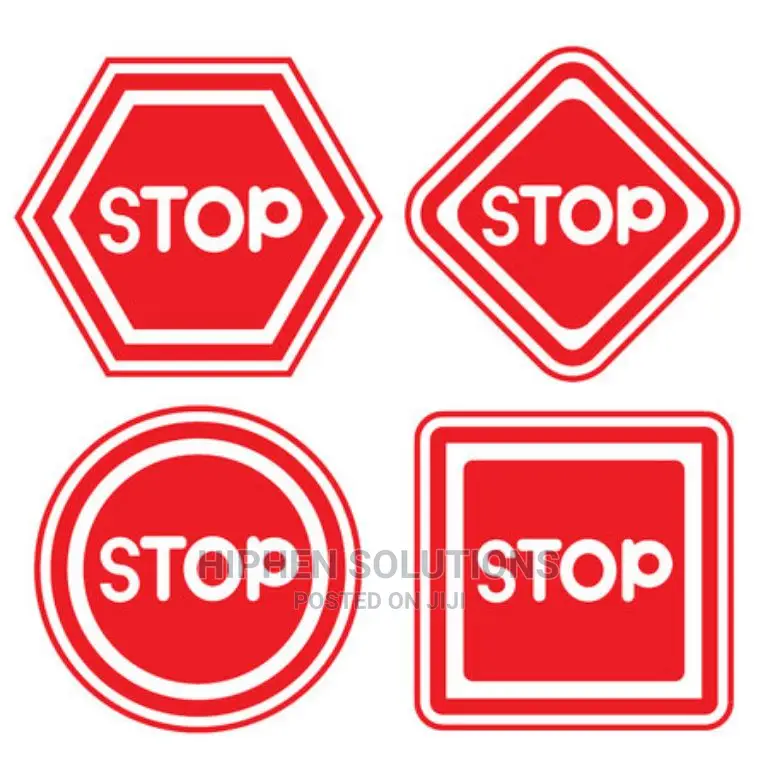 Stop - Give Way Sign For Warning