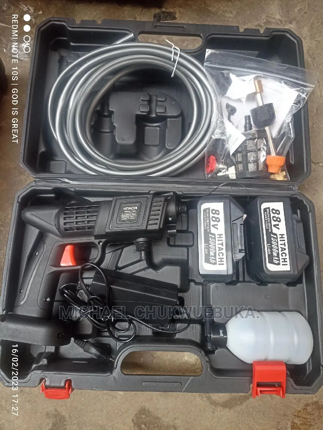 Hitachi Cordless Pressure Washer 88v