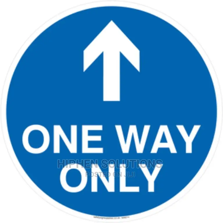 One Way Road Sign Straight
