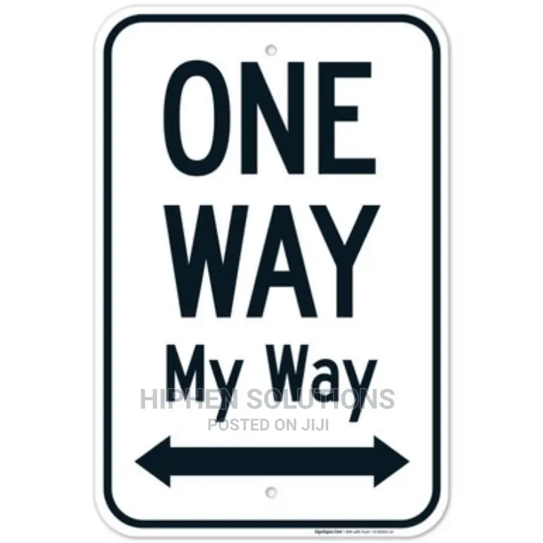 One Way Left Arrow Road Sign