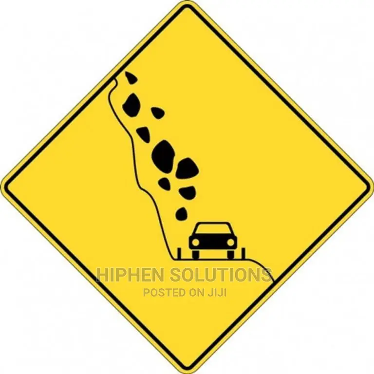 Falling Rocks Ahead Road Sign
