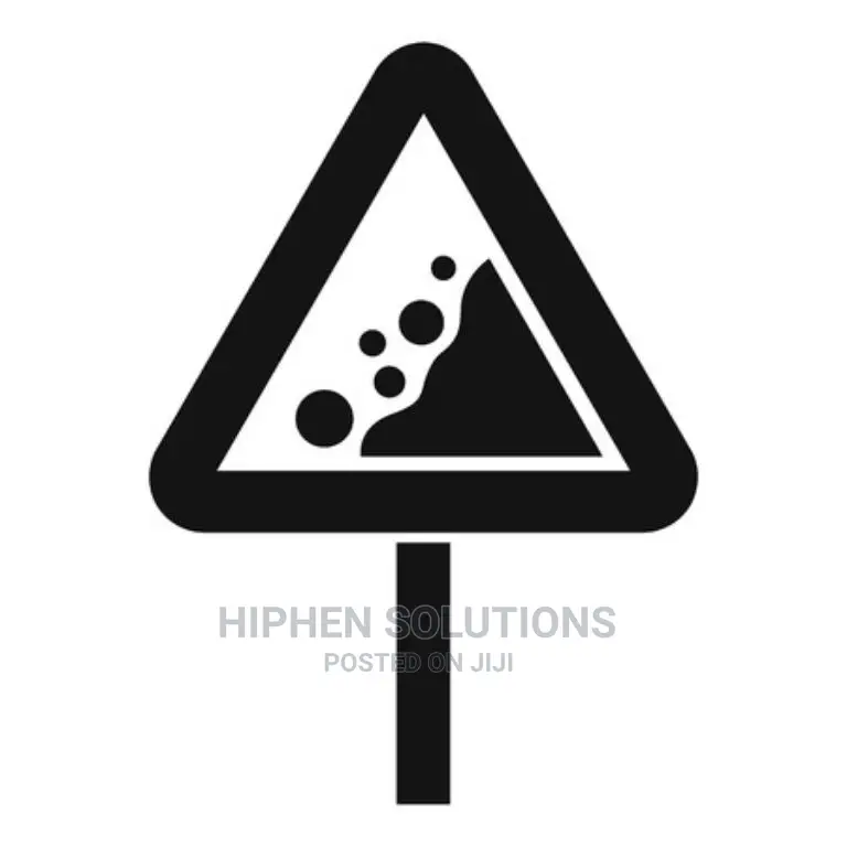 Portable Falling Rocks Ahead Road Sign