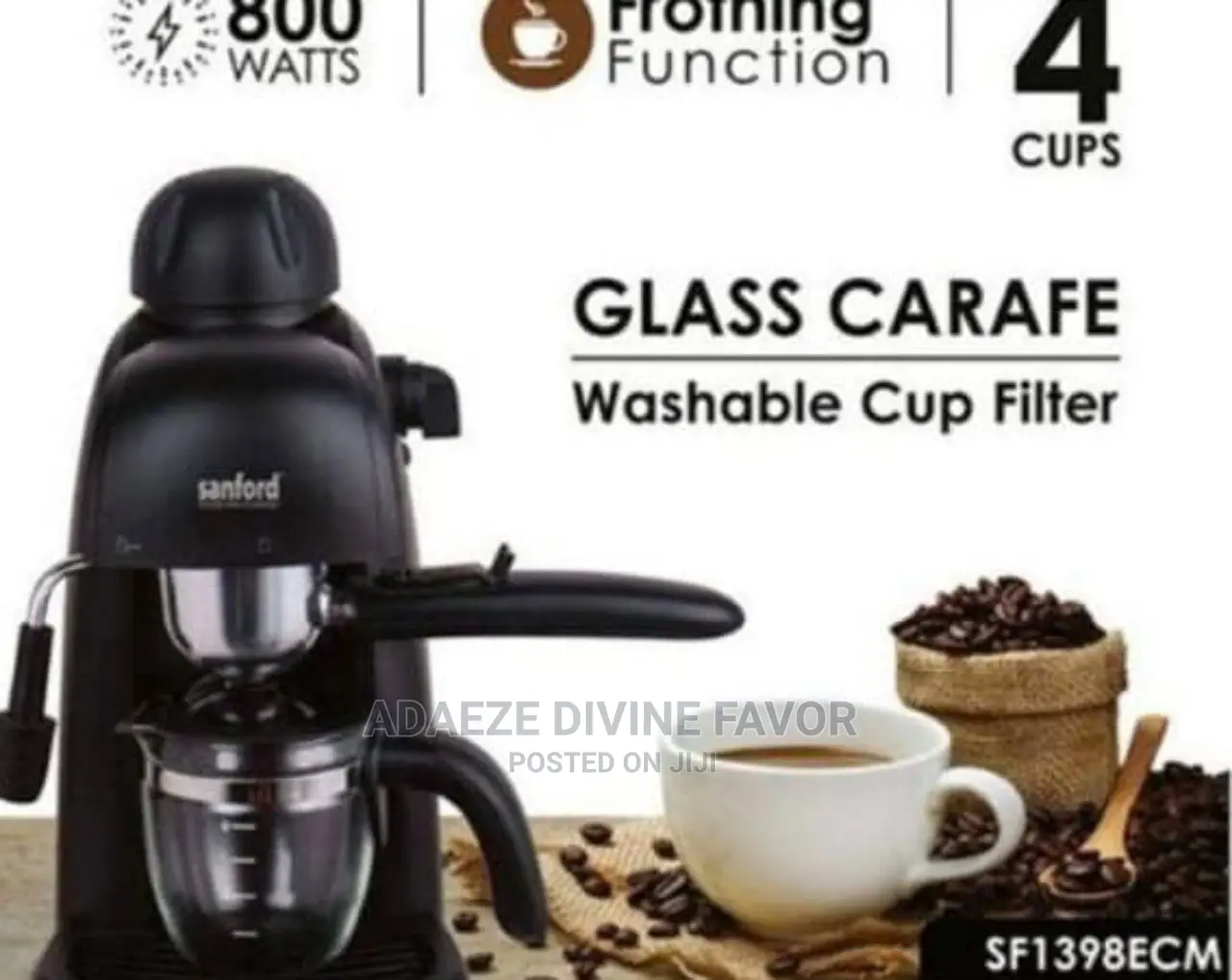 Sanford 4cups Glass Carafe Expresso Coffee Maker