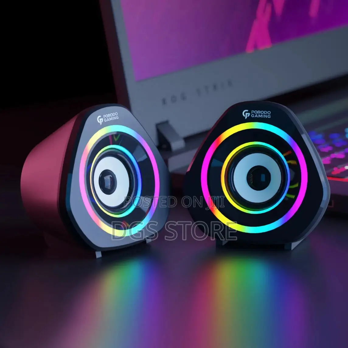 Porodo Elevate Gaming RGB Stereo Wired Speaker
