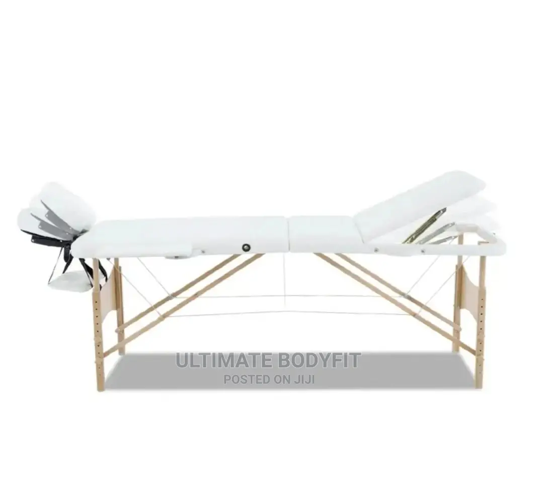 Brand New 3fold Wooden Leg White Massage Bed