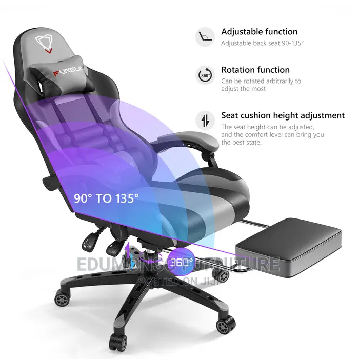 Furgle Pro Series Gaming Chair With Footrest - Gray