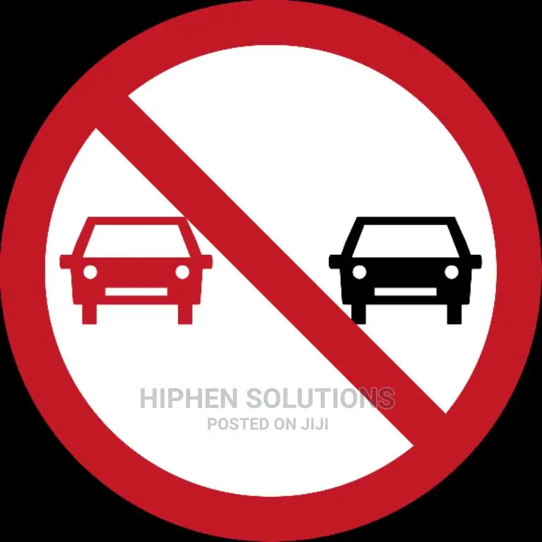 NO Overtaking Road Traffic Sign