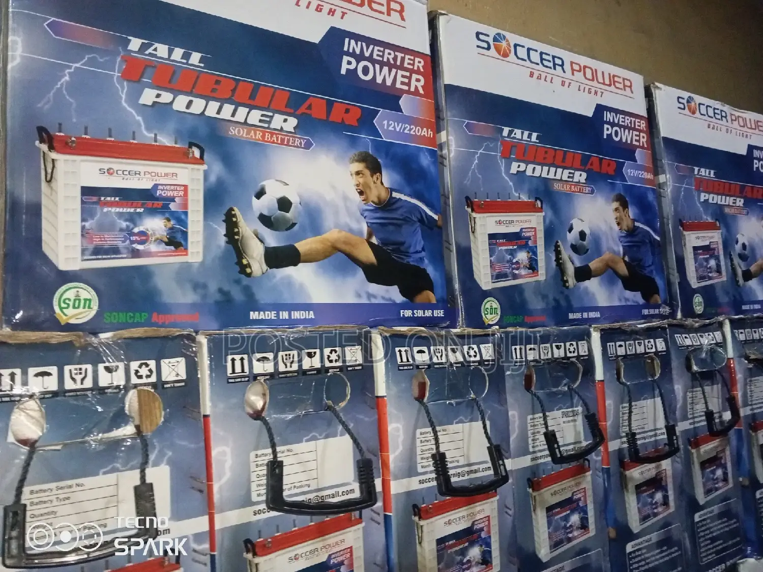 Soccer Power 220ah 12v Tall Tubular Battery