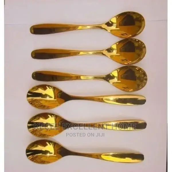 Gold Plated Stainless Steel Spoon Set - 6pcs