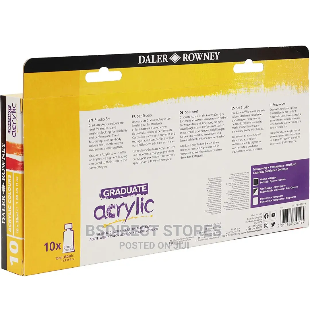Daler Rowney Graduate Acrylic Studio Selection Set 10 X 38ml