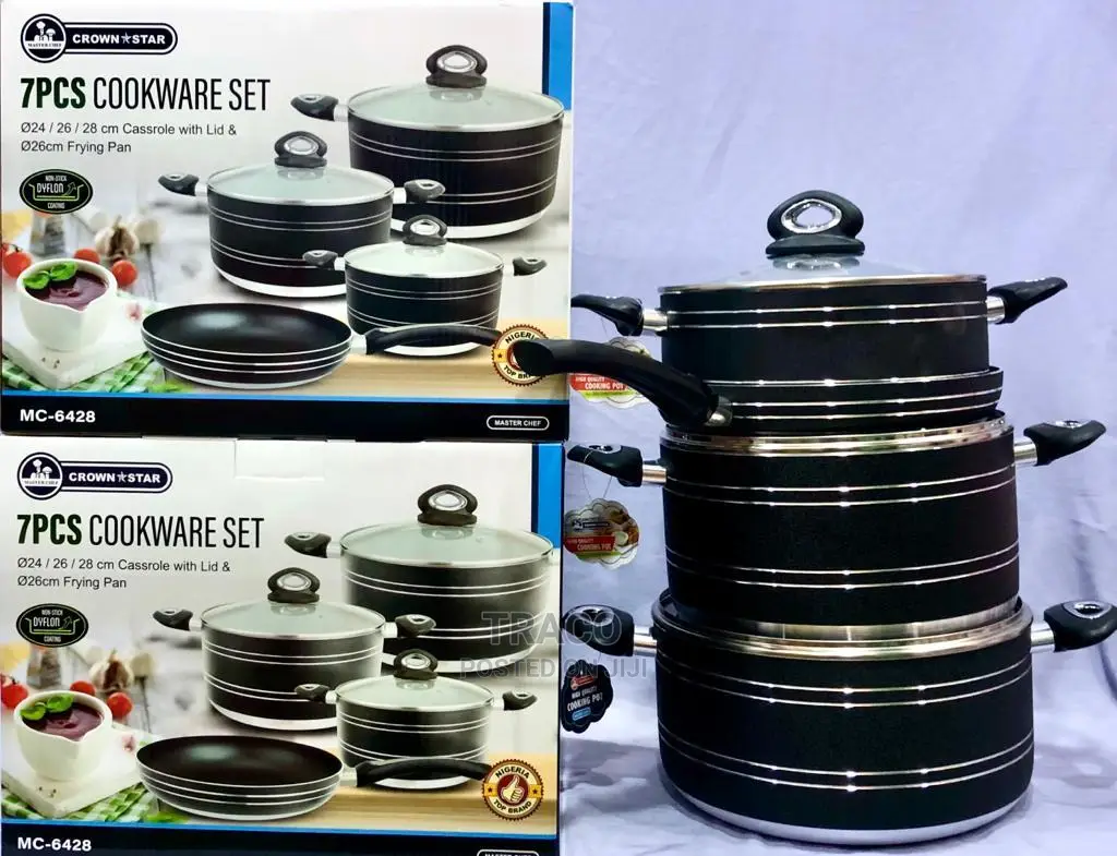 Crownstar 7pcs Non Stick Pot Set Frying Pan (3pot/1frypan)
