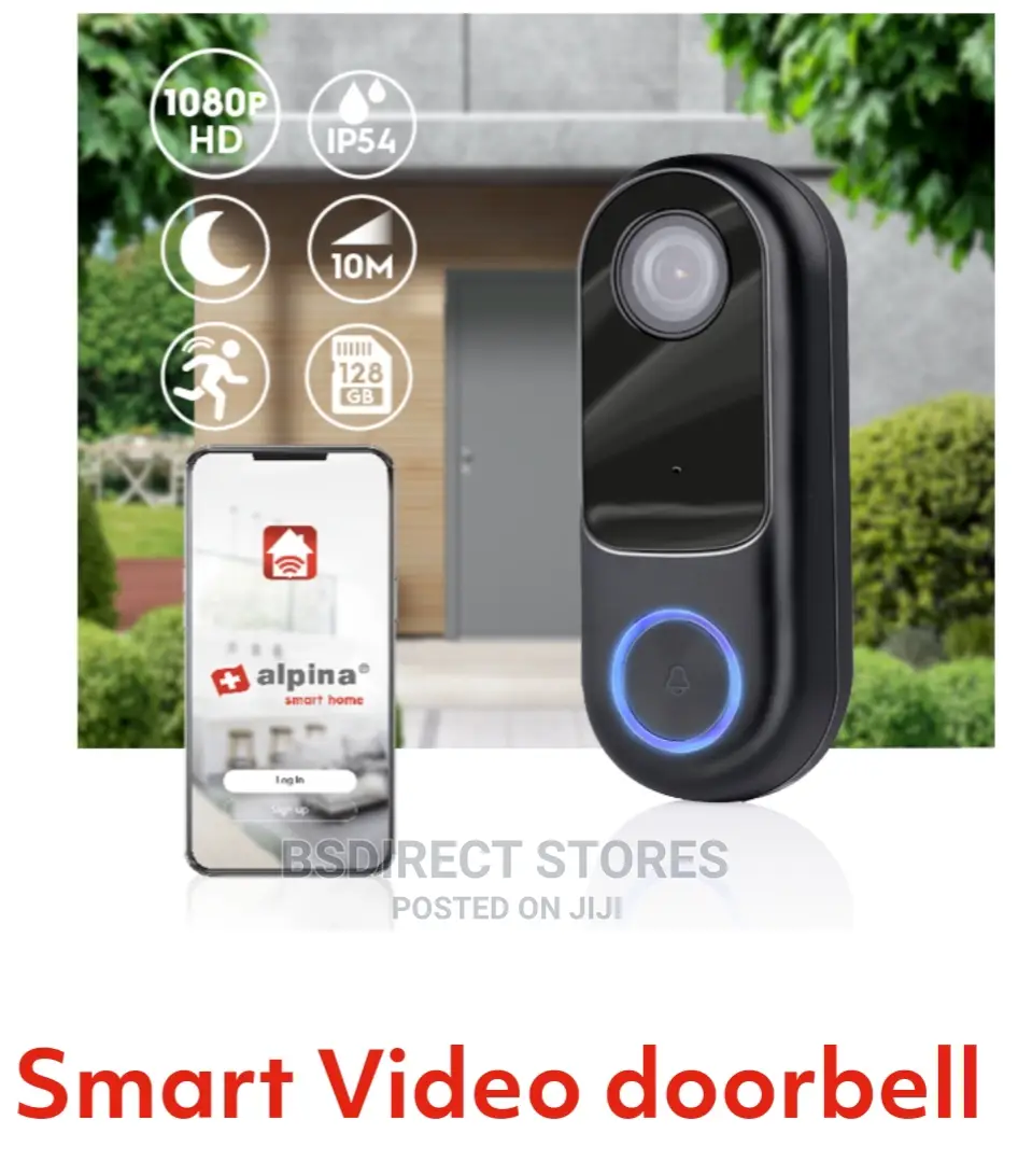 Alpina Smart Home Wi-Fi Camera 2-Way Audio Doorbell + Chime