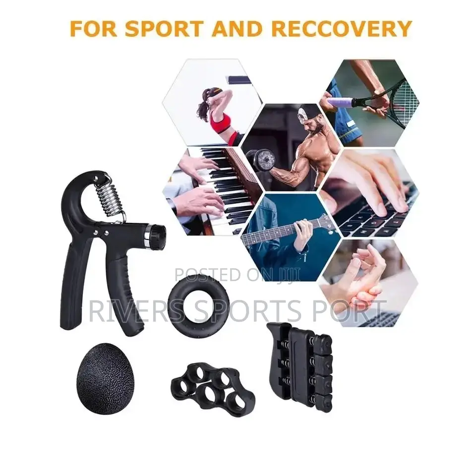 5-Piece Fitness Handgrip Adjustable Strength Finger Trainer
