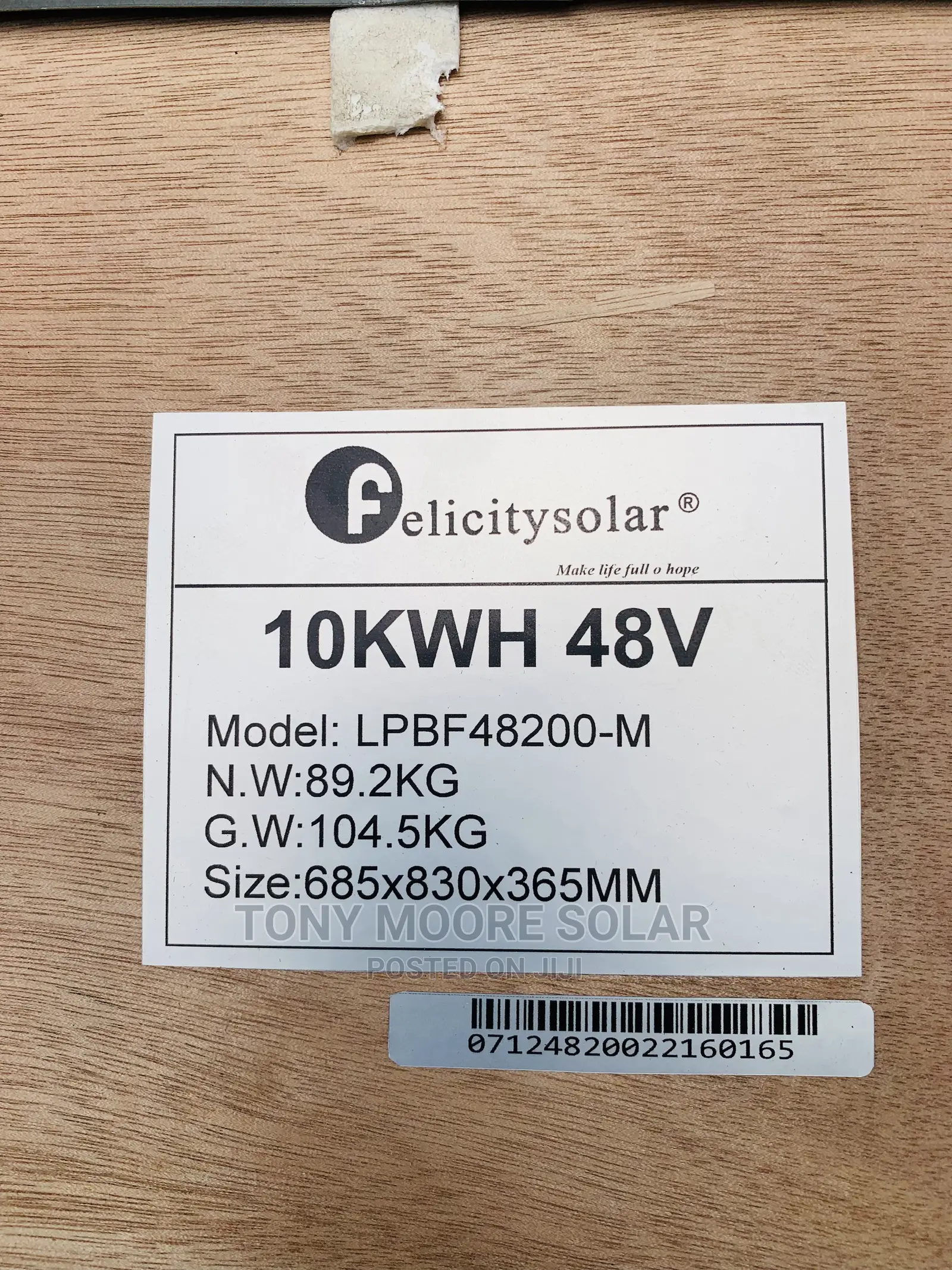 10kwh Felicity 48v Ion Lithium Battery