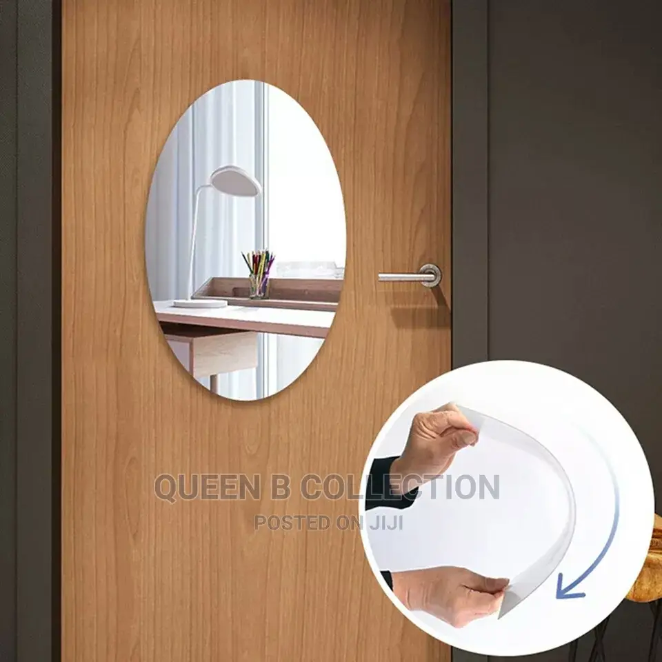 3D Acrylic Oval Adhesive Mirror
