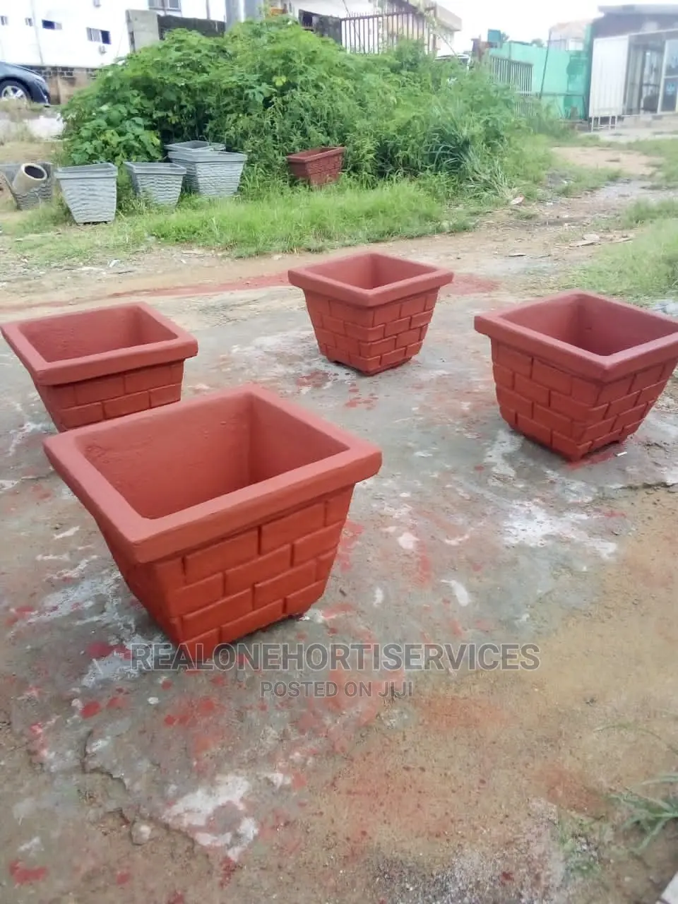 Concrete Planters for Herbs and Ornamental {Flower}