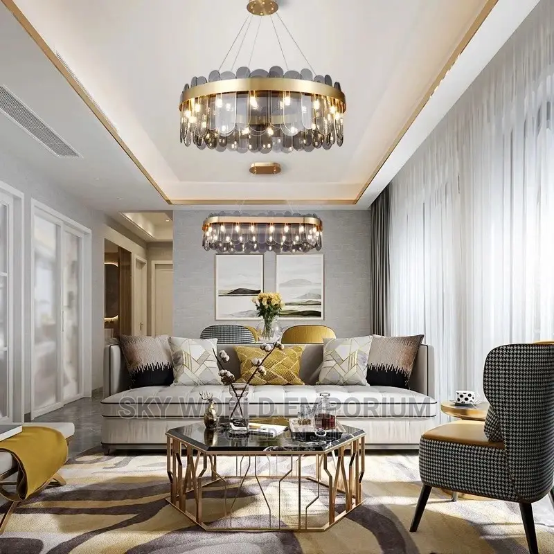 Nordic Glass Gold Chandelier