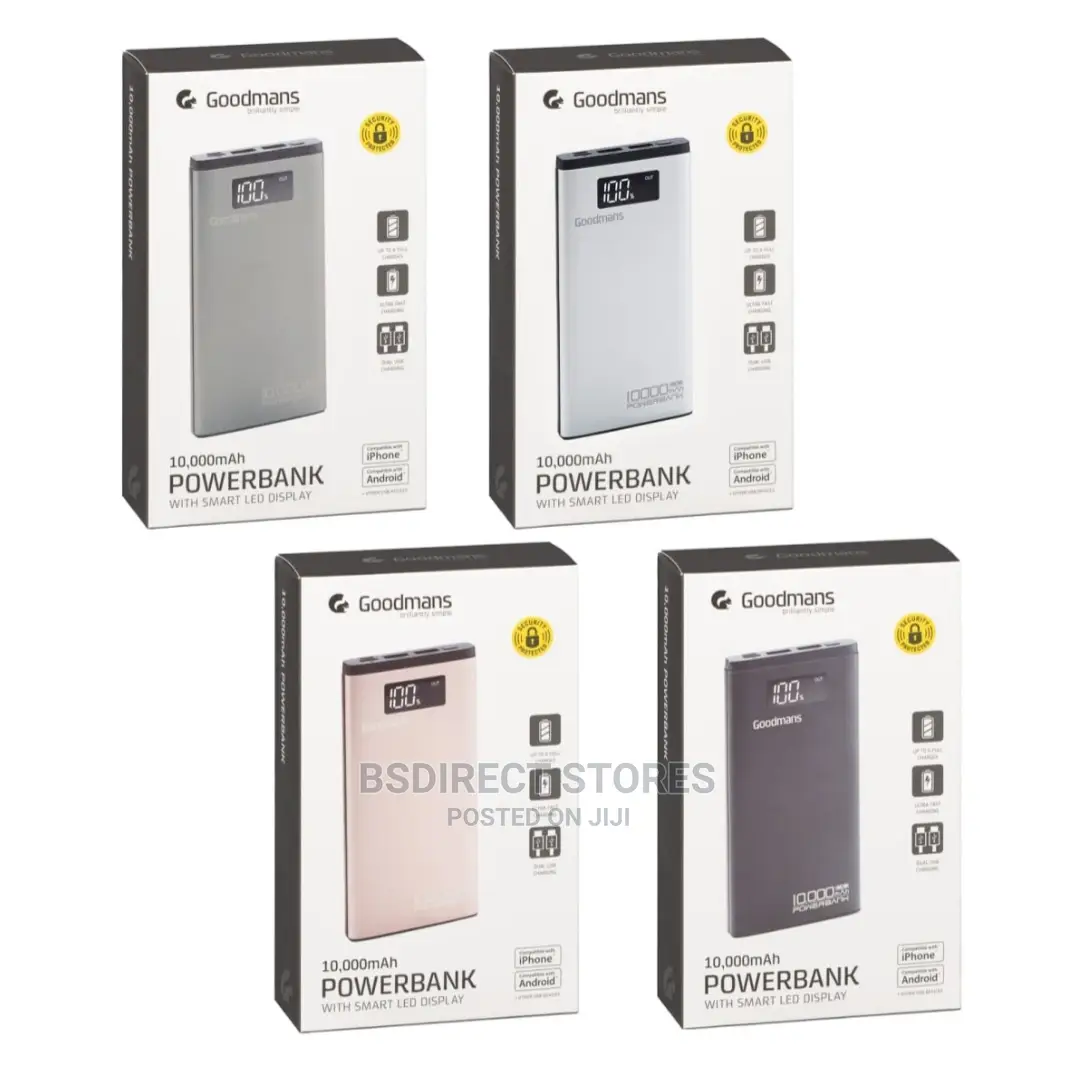 Goodmans Power Bank BLACK 10,000mah With Smart LED Display