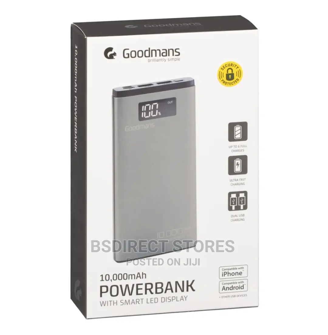 Goodmans GREY Power Bank 10,000mah With Smart LED Display