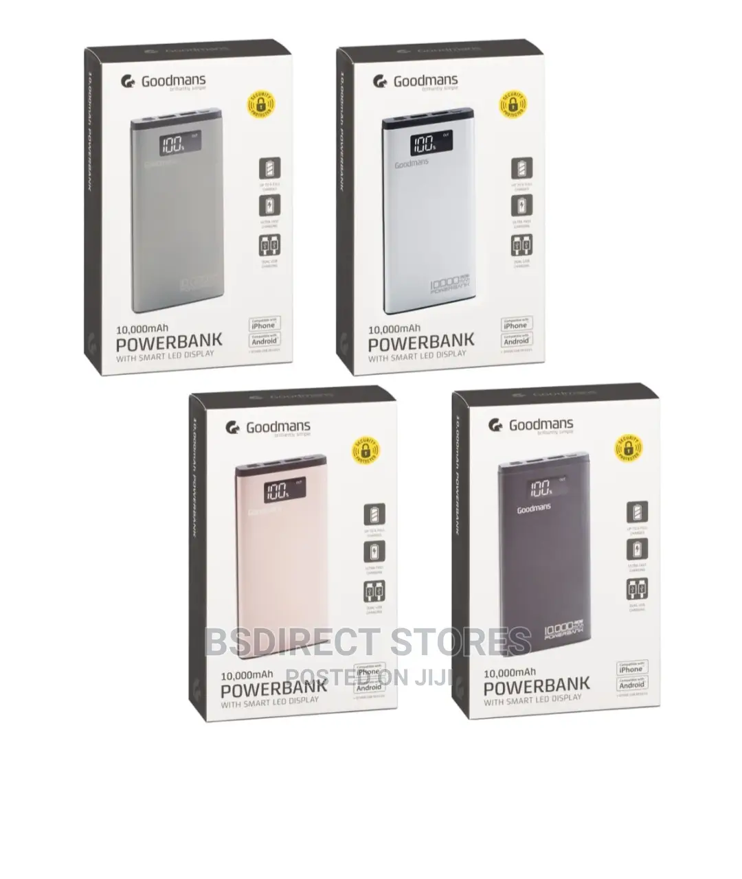 Goodmans GREY Power Bank 10,000mah With Smart LED Display