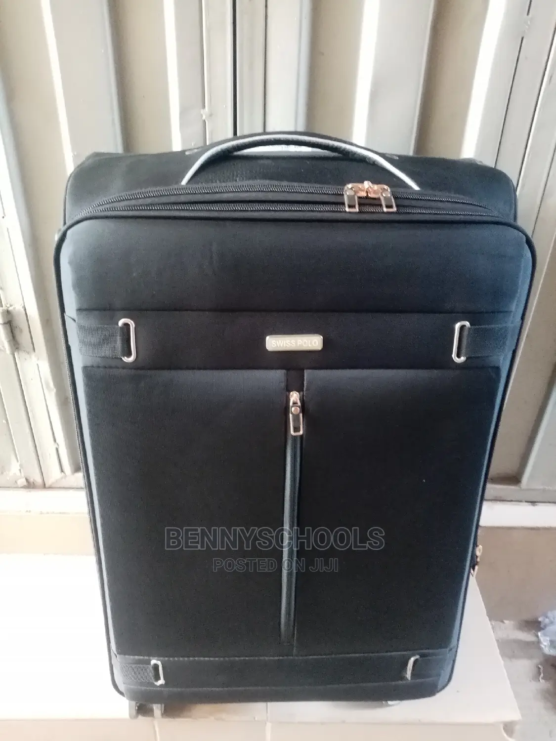 Big Black Swiss Polo Traveling Luggage Box