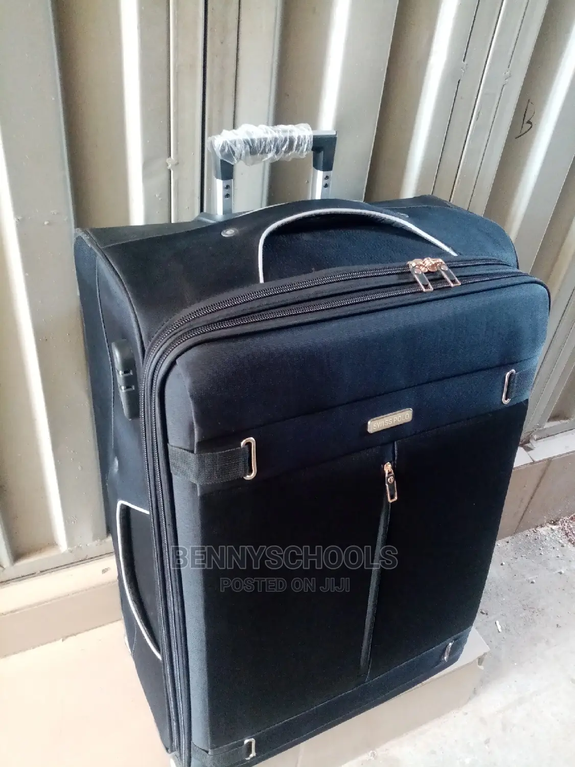Big Black Swiss Polo Traveling Luggage Box