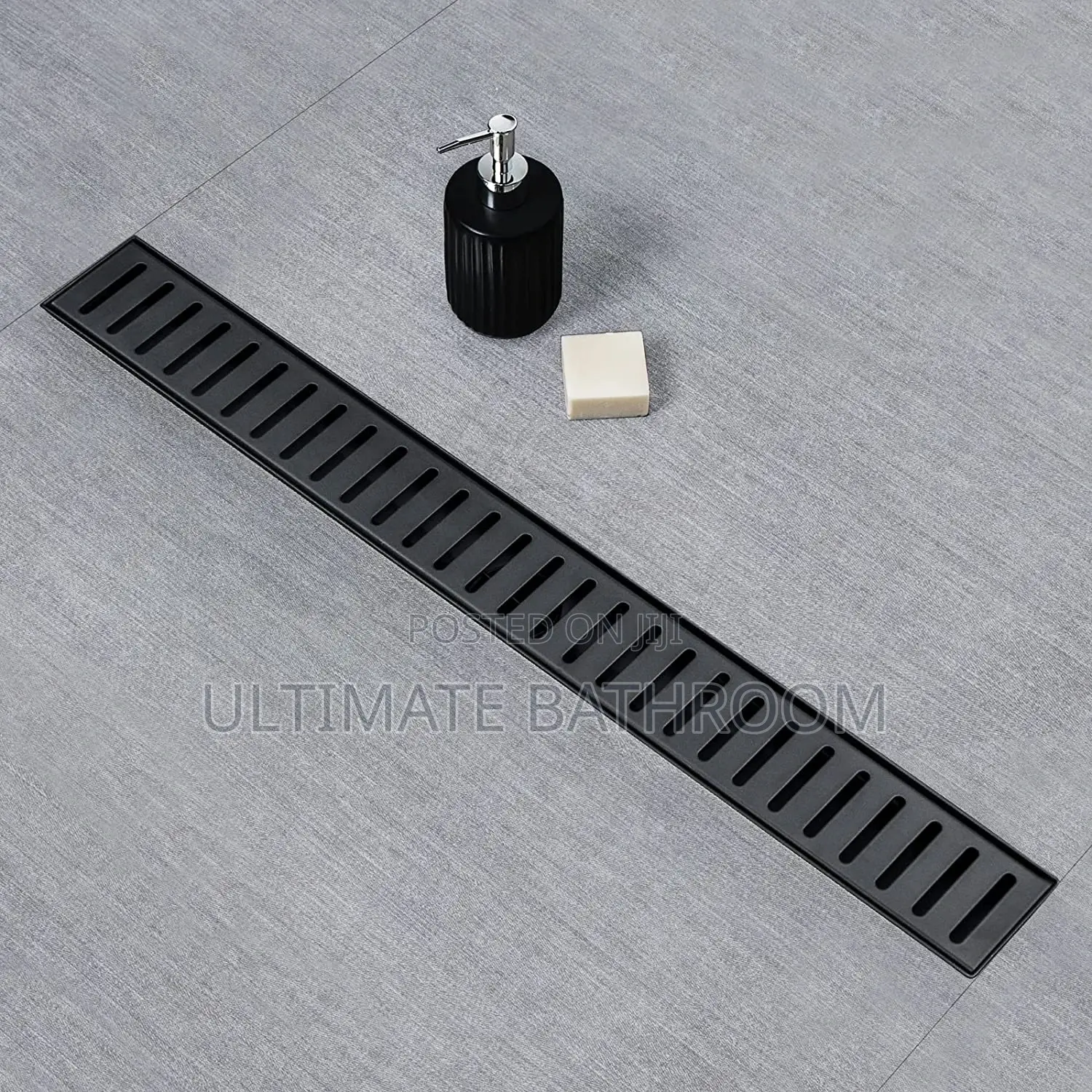 Ideal 60cm Black Linear Bathroom Floor Drain