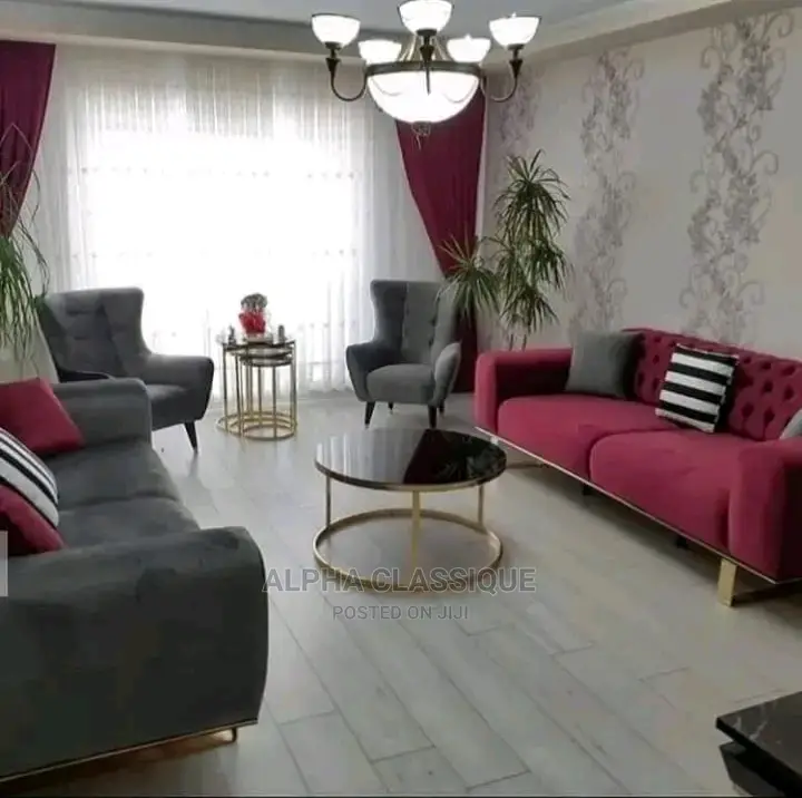 Quality 7 Seater Living Room Fabric Made Royal Sofa Chair.