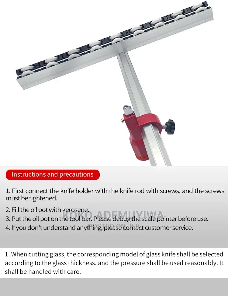1.2m T-Type Diamond Tile Glass Cutter Roller + Hard Plier